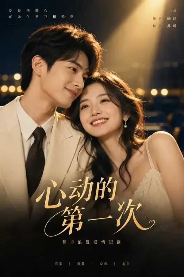 短剧《冷面影帝别吻我》竖版海报，甜宠题材，新人演员进组，被影帝当众批评的那场戏